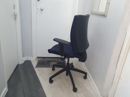 Used Office Navy Adjustable wheeled chair