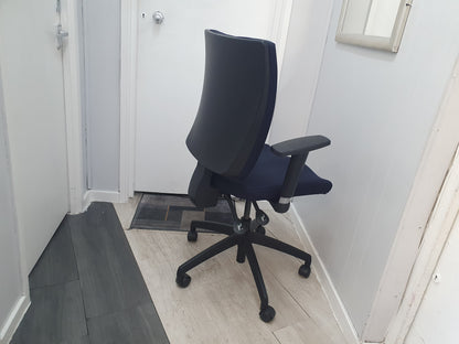Used Office Navy Adjustable wheeled chair
