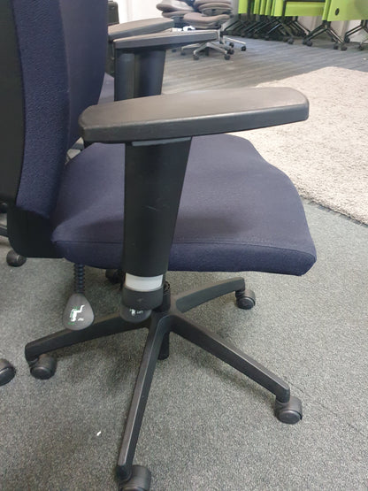 Used Office Navy Adjustable wheeled chair