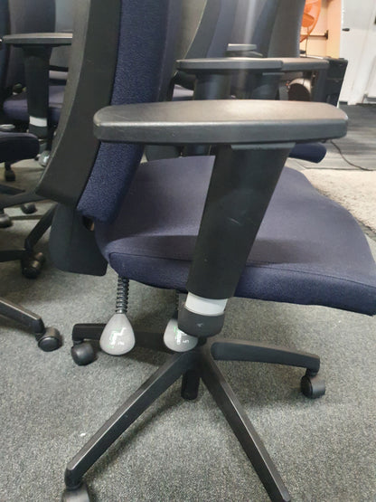 Used Office Navy Adjustable wheeled chair