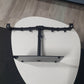 Freestanding Dual Monitor Stand with Sleek Glass Base and Adjustable Arms