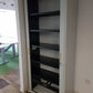 Tall Grey rolling door office cabinet, adjustable shelf tambour unit - H=180cm D=46cm W=92cm