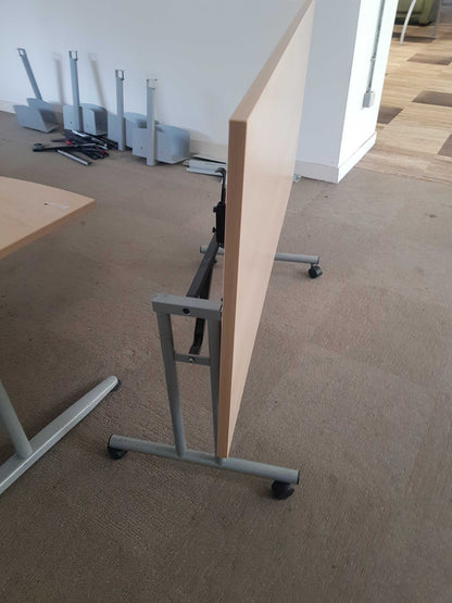 Used Beech Finish Folding Office Table - Computer Workstation Table, 160cm x 80cm