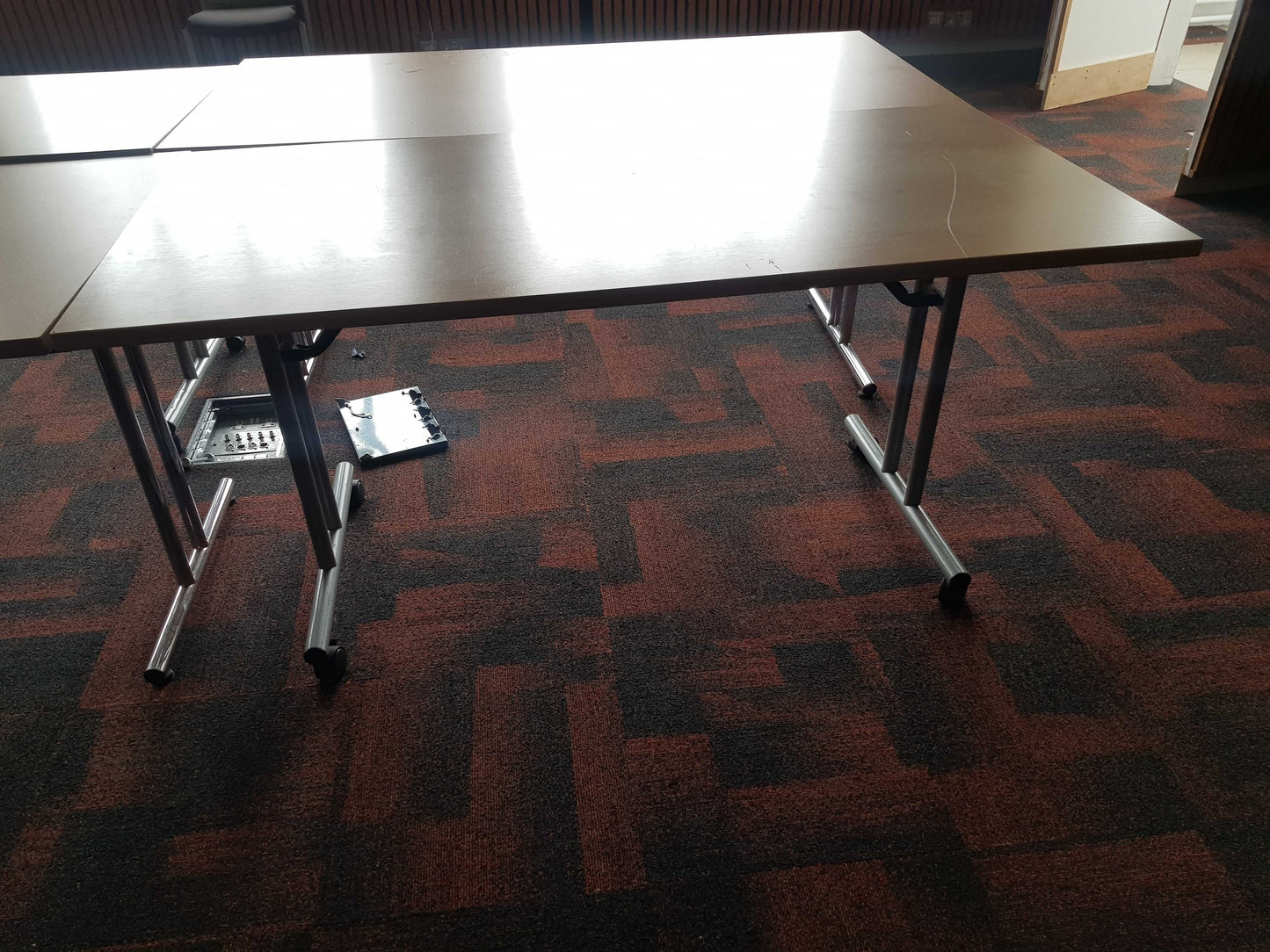 Used Beech Finish Folding Office Table - Computer Workstation Table, 160cm x 80cm