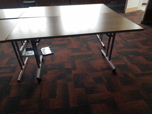 Used Beech Finish Folding Office Table - Computer Workstation Table, 160cm x 80cm