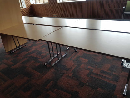 Used Beech Finish Folding Office Table - Computer Workstation Table, 160cm x 80cm