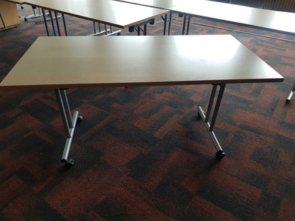 Used Beech Finish Folding Office Table - Computer Workstation Table, 160cm x 80cm