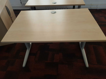 Used desk office single computer rectangle office off white 100cm x 80cm