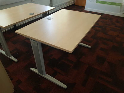 Used desk office single computer rectangle office off white 100cm x 80cm