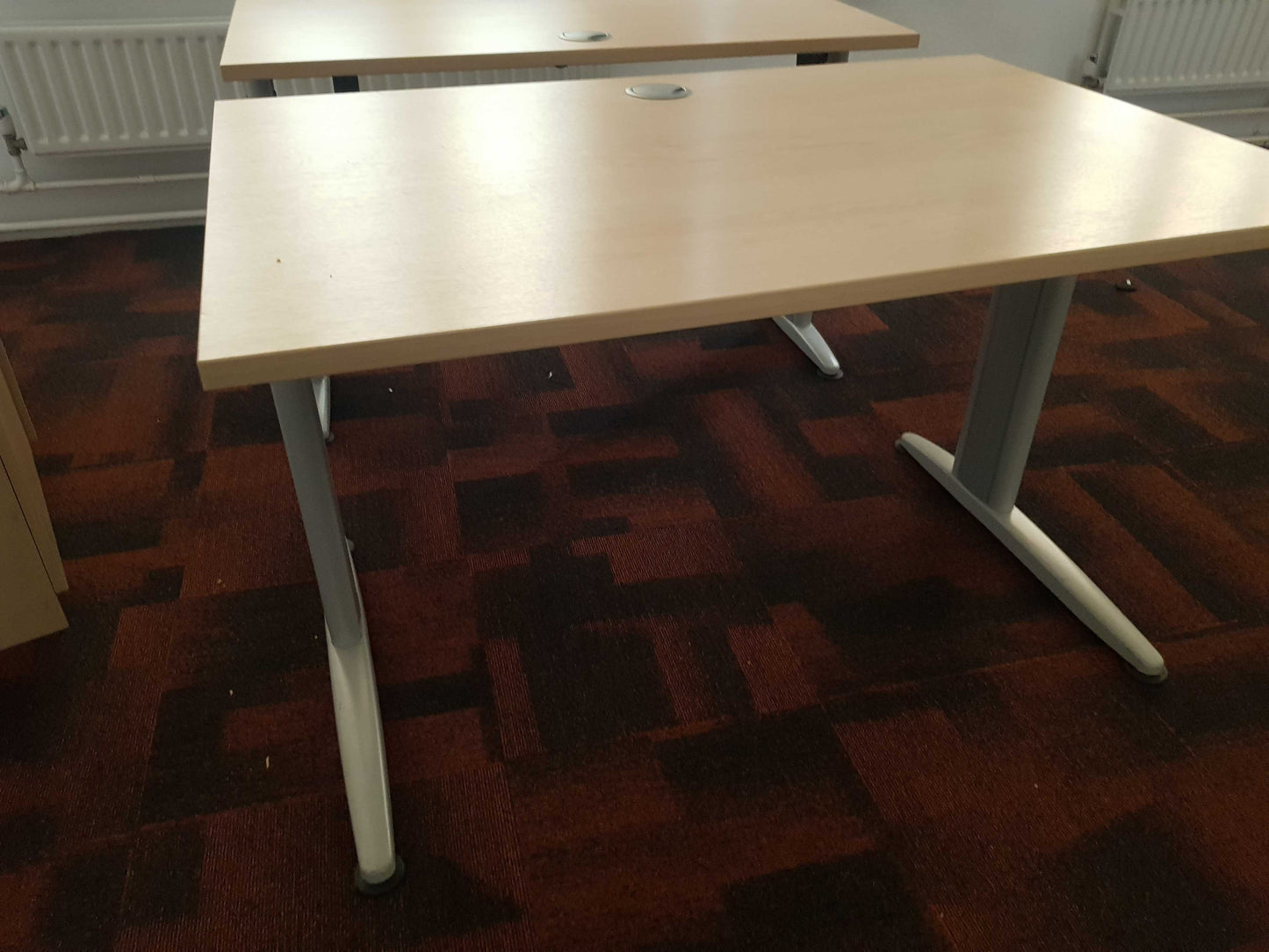 Used desk office single computer rectangle office off white 100cm x 80cm