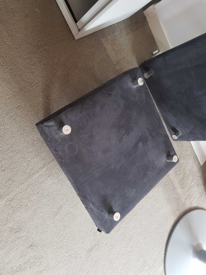 Used Luxy.com Coffee table frosted glass top and velvet base
