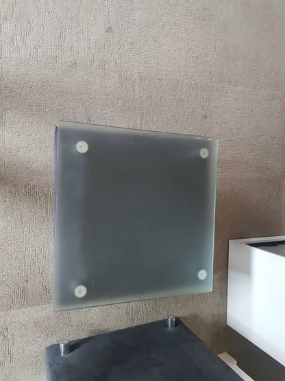 Used Luxy.com Coffee table frosted glass top and velvet base