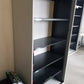 Tall Grey rolling door office cabinet, adjustable shelf tambour unit - H=180cm D=46cm W=92cm
