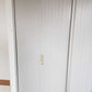 Tall Grey rolling door office cabinet, adjustable shelf tambour unit - H=180cm D=46cm W=92cm