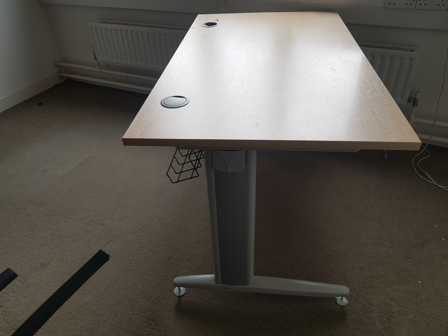 Used desk office single computer rectangle office off white 120cm x 80cm