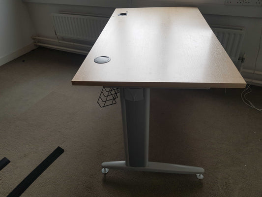 Used desk office single computer rectangle office off white 120cm x 80cm
