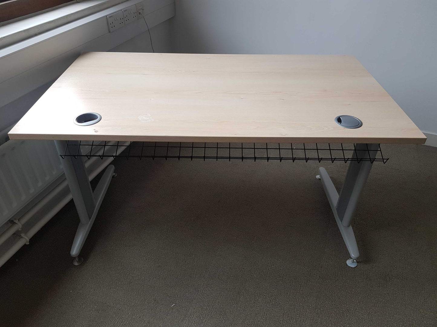 Used desk office single computer rectangle office off white 120cm x 80cm