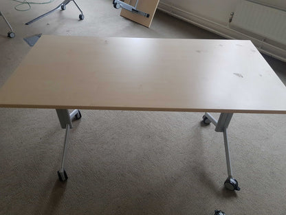 Second Hand Kinnarps Folding Table 1400mm x 70mm Maple Rectangle