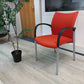 Used Senator Meeting Chair  Fabric Red Stackable