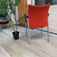 Used Senator Meeting Chair  Fabric Red Stackable