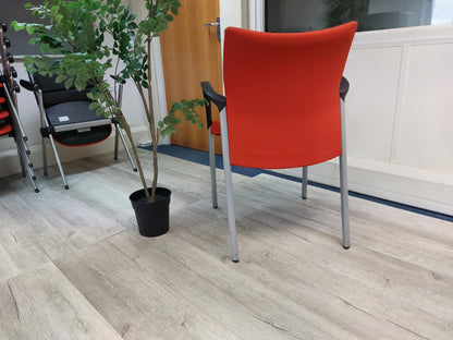 Used Senator Meeting Chair  Fabric Red Stackable