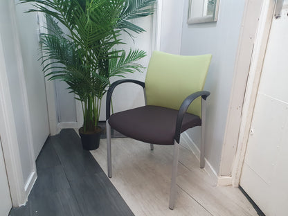 Used Senator Meeting Chair  Fabric Green Black Stackable