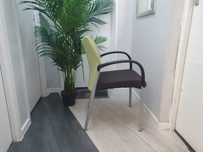 Used Senator Meeting Chair  Fabric Green Black Stackable