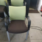 Used Senator Meeting Chair  Fabric Green Black Stackable