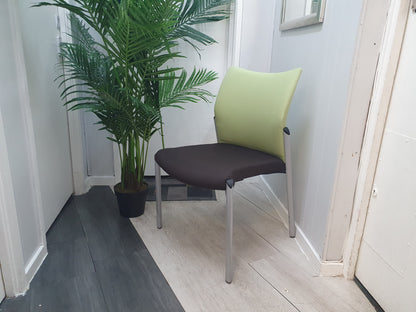 Used Senator Meeting Chair  Fabric Green Black Stackable