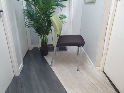 Used Senator Meeting Chair  Fabric Green Black Stackable