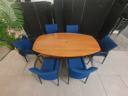 Used Boardroom Office Table wood finish 180cm w x 101cm d x 73cm