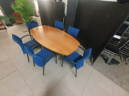 Used Boardroom Office Table wood finish 180cm w x 101cm d x 73cm