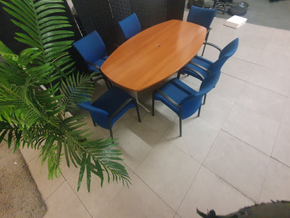 Used Boardroom Office Table wood finish 180cm w x 101cm d x 73cm