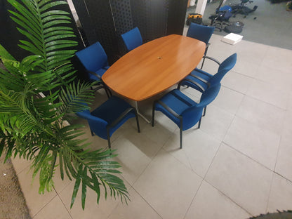 Used Boardroom Office Table wood finish 180cm w x 101cm d x 73cm