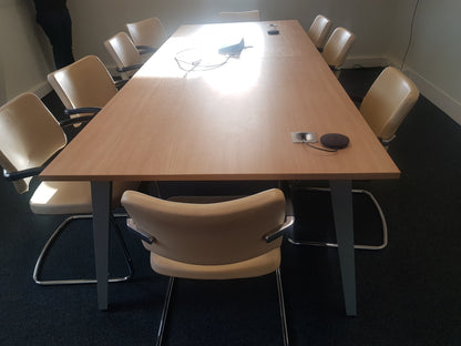 Used Boardroom table  Wood finish 300cm x 120cm cable management