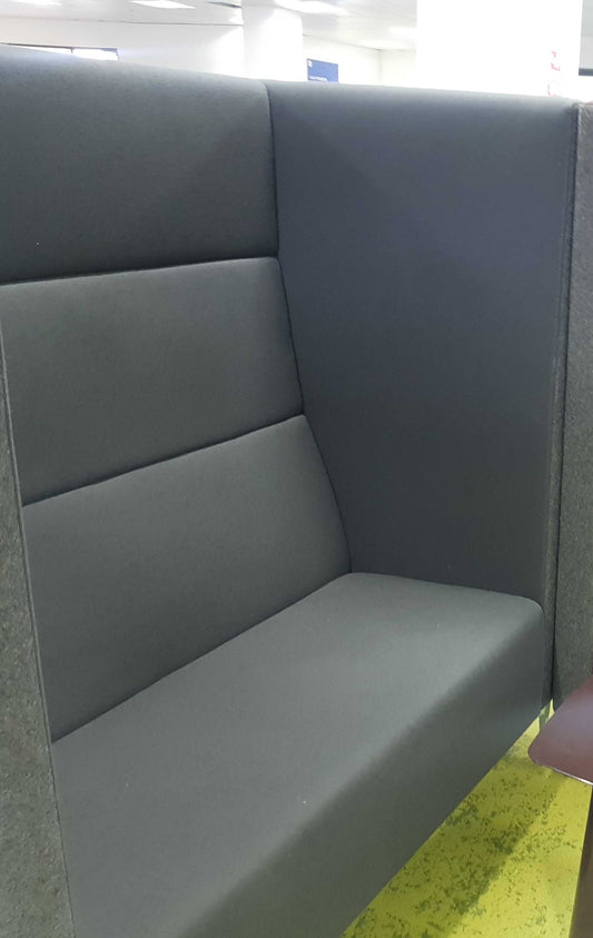 Used High back Sofa Seating Moduar Booth Grey H 150cm x W 140cm x D 84cm