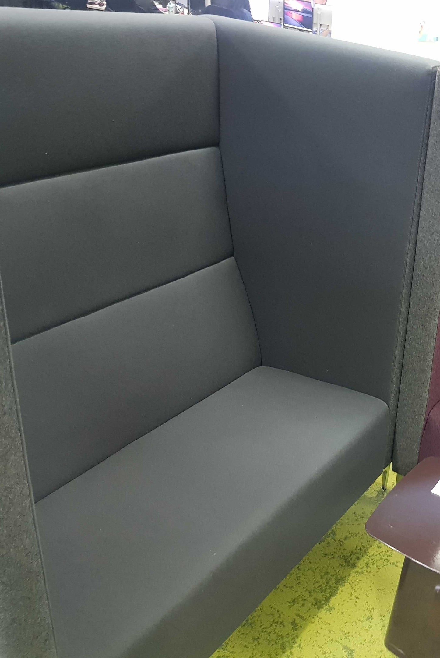Used High back Sofa Seating Moduar Booth Grey H 150cm x W 140cm x D 84cm