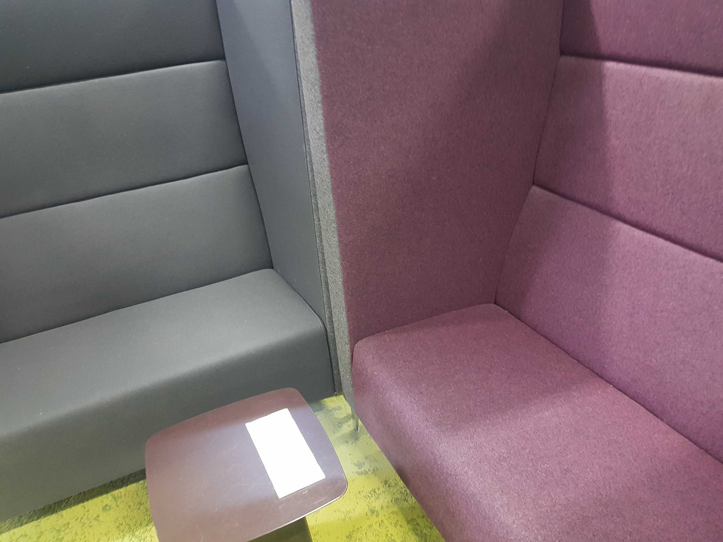 Used High back Sofa Seating Moduar Booth Grey H 150cm x W 140cm x D 84cm