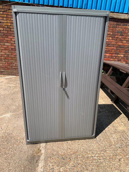 Used Silver Metal Double Door Tambour