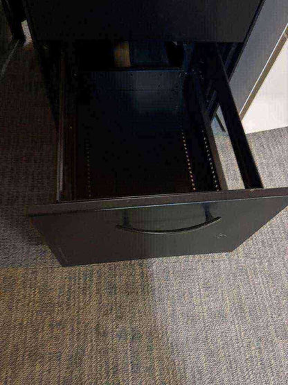 Used office pedestal two drawer black metal H=52cm W=42cm D=54cm