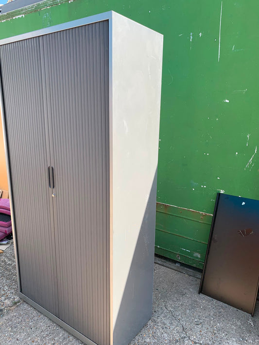 Second Hand Silver Metal Double Door Tambour