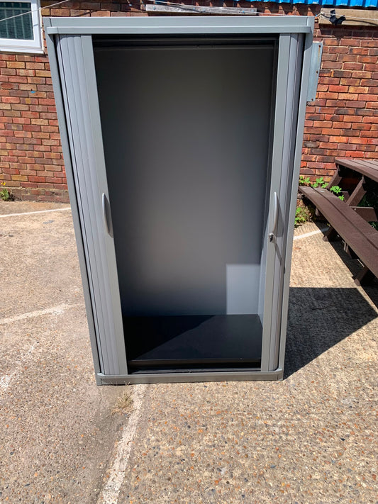 Used Silver Metal Double Door Tambour