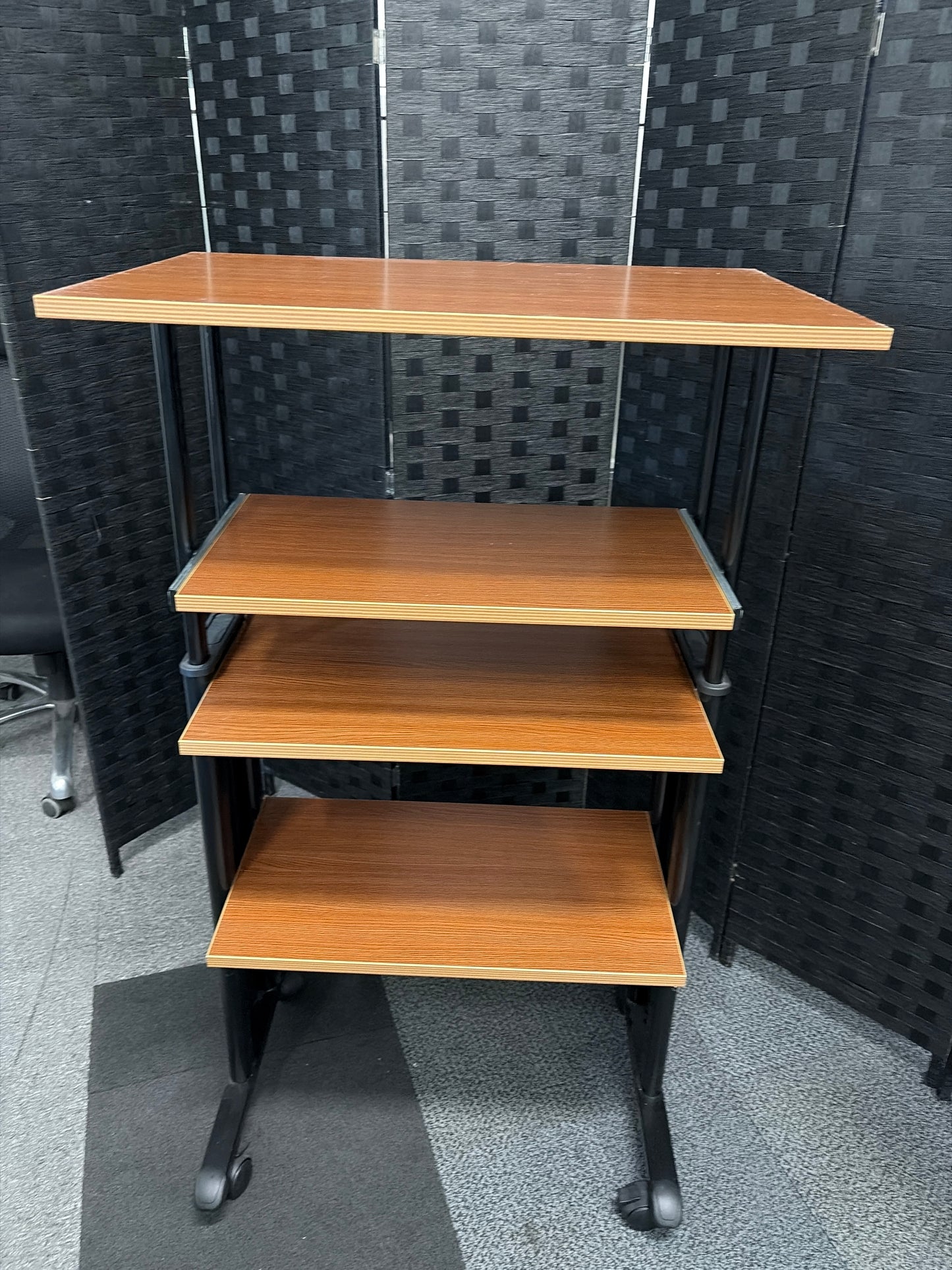 Used desk mobile  with a melamine laminate top and a steel frame h 123cm x d 50 x w 75cm
