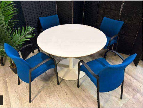 Second hand table meeting office White circular break out conference 120cm