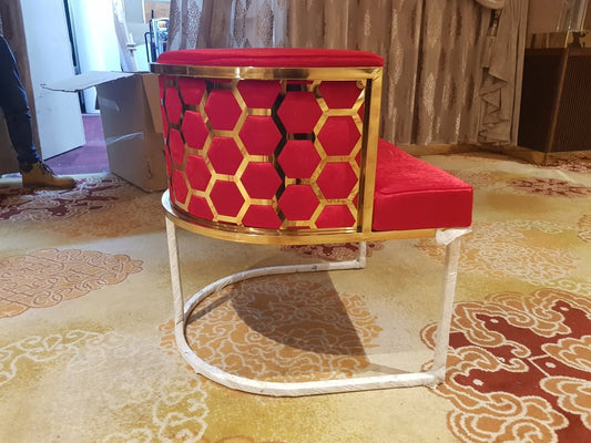 Secondhand Hotel/Dining Tub Chair - Velvet with honeycomb detailing