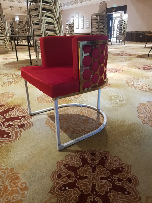 Secondhand Hotel/Dining Tub Chair - Velvet with honeycomb detailing
