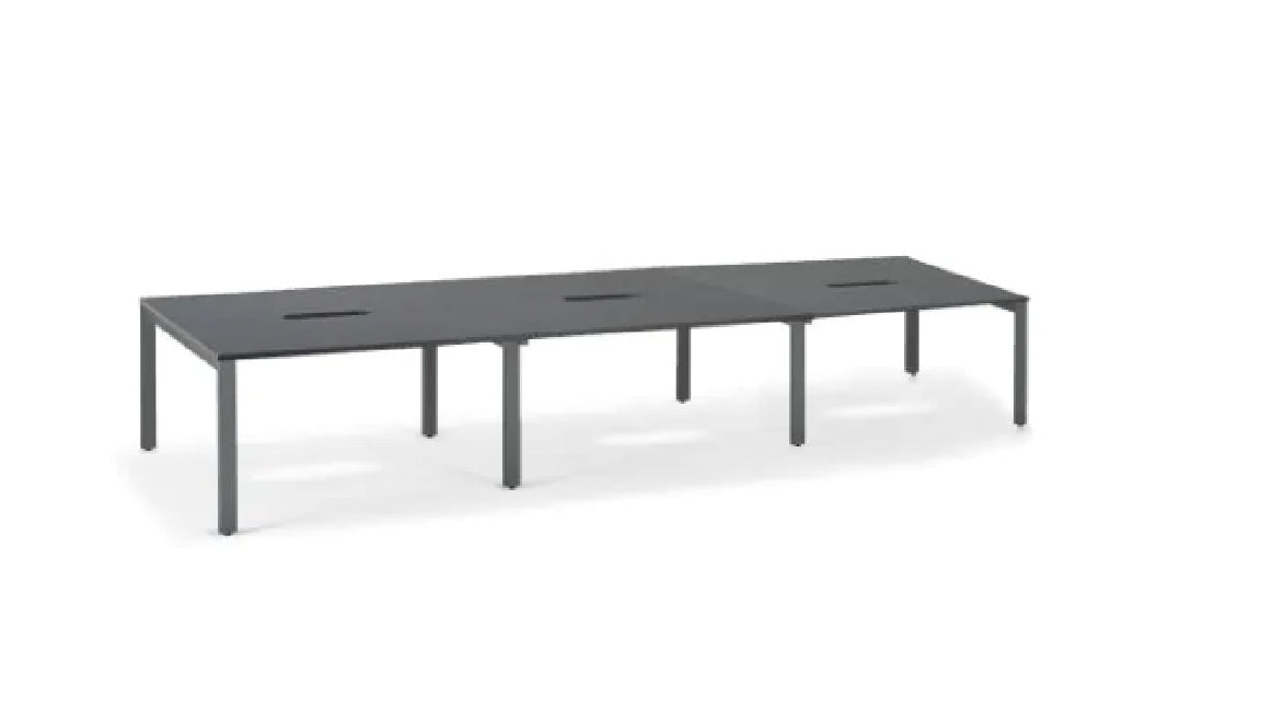 Dark Grey 4 or 6  Pod Office Hot Bench Desk 4 pod 240cm x 160cm or 6 pod 360cm x 160cm