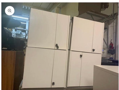 Used White 2 drawer pedestal  H50cm W43cm D59.5cm
