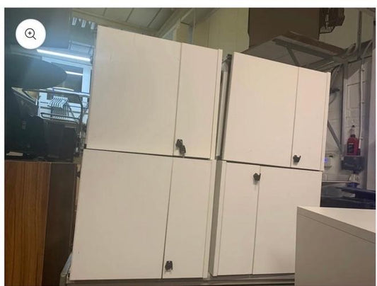 Used White 2 office drawer pedestal  H50cm W43cm D59.5cm
