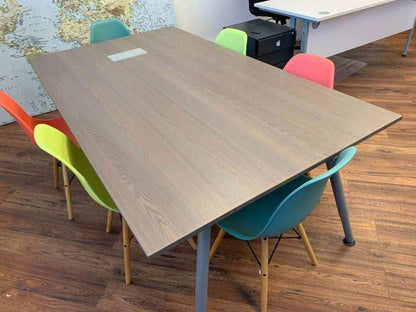Used office Ikea bekant boardroom conference table and chairs 196cm x 110cm.  £299
